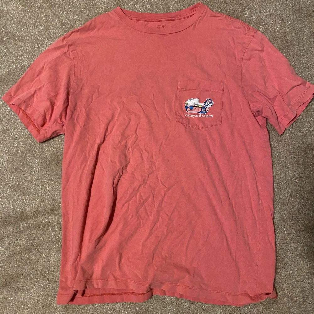 Vineyard Vines salmon lacrosse tee